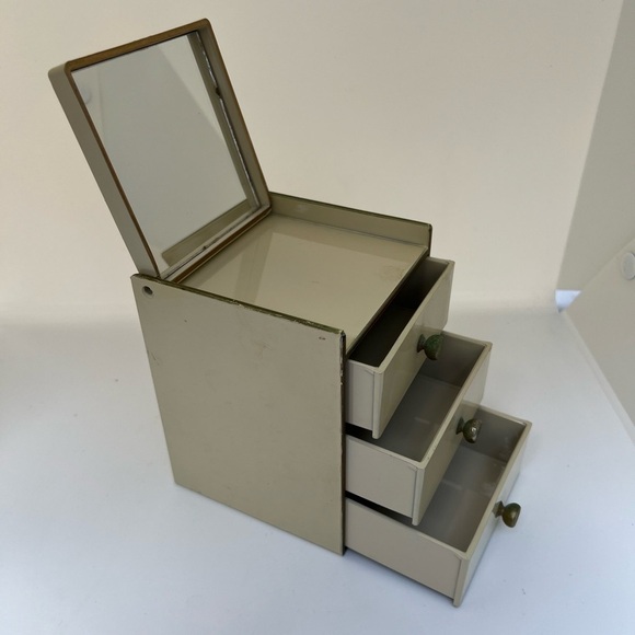 Otagiri Golden Mist Jewelry Box with Drawers and Mirror Vintage 1970s - Picture 2 of 8